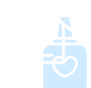 A white outline of a house with a medical cross inside is next to a blue bottle adorned with a heart symbol, all set against a black background—conveying the care and compassion that define every veterinarian visit.